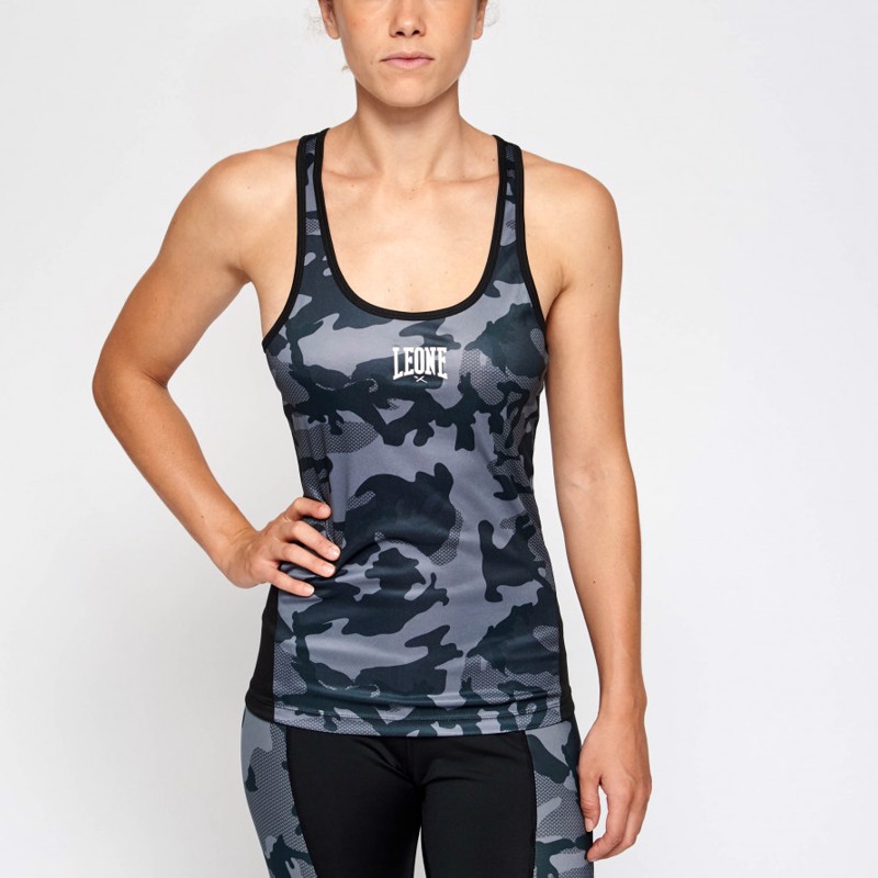 Leone camo tank top - grey
